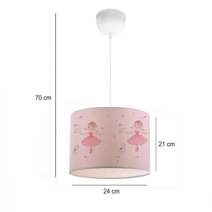 Lámpara de techo infantil CANDY 1xE27/40W/230V rosa