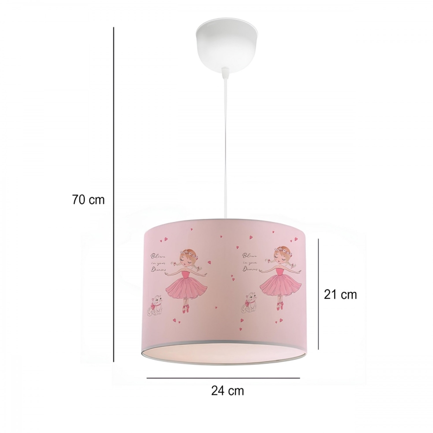 Lámpara de techo infantil CANDY 1xE27/40W/230V rosa