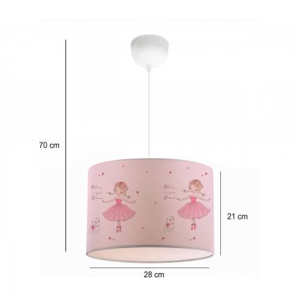 Lámpara de techo infantil CANDY 1xE27/40W/230V rosa