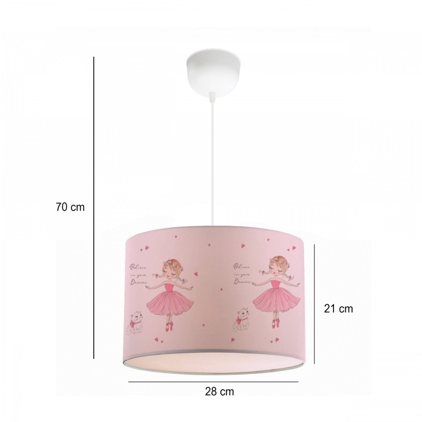 Lámpara de techo infantil CANDY 1xE27/40W/230V rosa