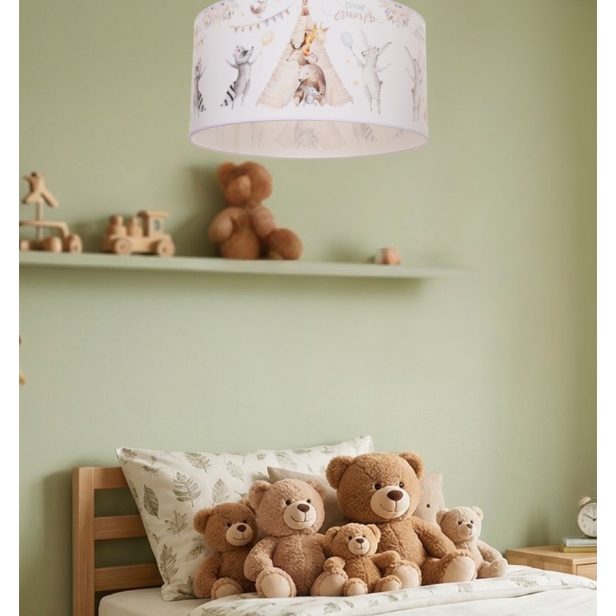 Lámpara de techo infantil KIDS ROOM 1xE27/60W/230V Ø 40 cm con adorables animalitos