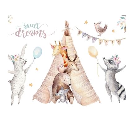 Lámpara de techo infantil KIDS ROOM 1xE27/60W/230V Ø 40 cm con adorables animalitos