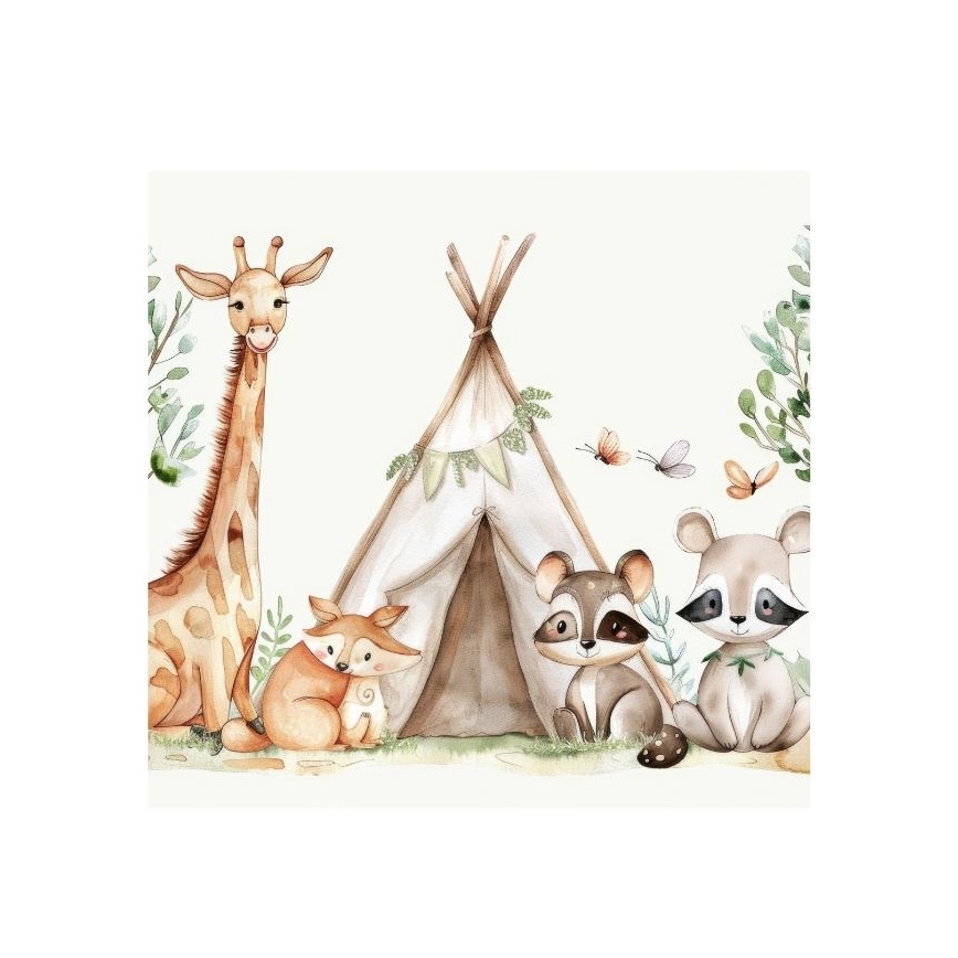 Lámpara de techo infantil KIDS ROOM 1xE27/60W/230V Ø 40 cm con motivos de animales