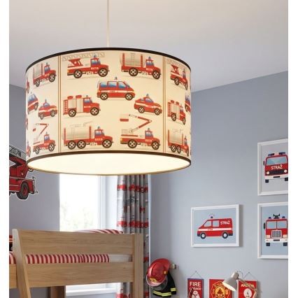 Lámpara de techo infantil KIDS ROOM 1xE27/60W/230V Ø 40 cm, diseño de bomberos