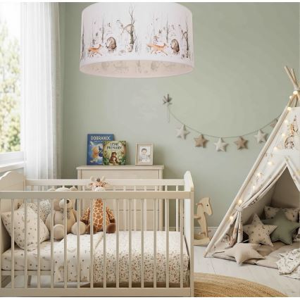 Lámpara de techo infantil KIDS ROOM — 1x casquillo E27 (máx. 60 W), 230 V, Ø 40 cm; diseño con simpáticos animalitos, perfecta para iluminar y decorar la habitación infantil.
