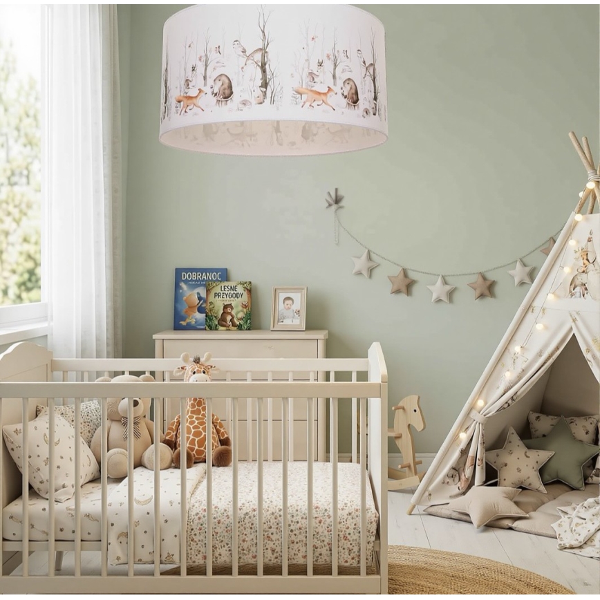 Lámpara de techo infantil KIDS ROOM — 1x casquillo E27 (máx. 60 W), 230 V, Ø 40 cm; diseño con simpáticos animalitos, perfecta para iluminar y decorar la habitación infantil.