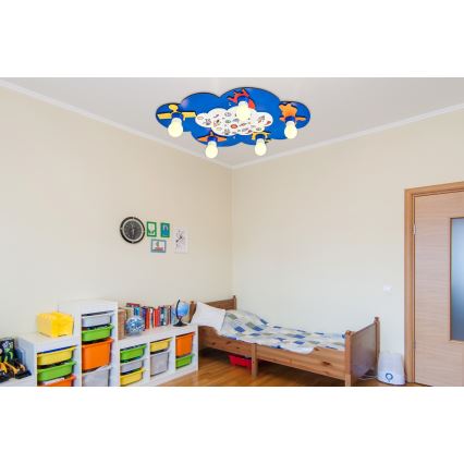 Lámpara de techo infantil LUCCA 5xE27/24W/230V azul