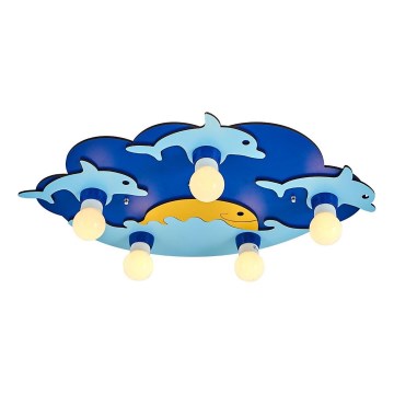 Lámpara de techo infantil LUCCA 5xE27/24W/230V azul