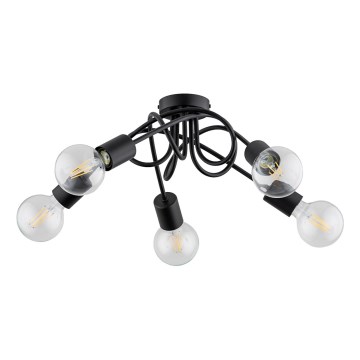 Lámpara de techo INTER 5xE27/15W/230V negro