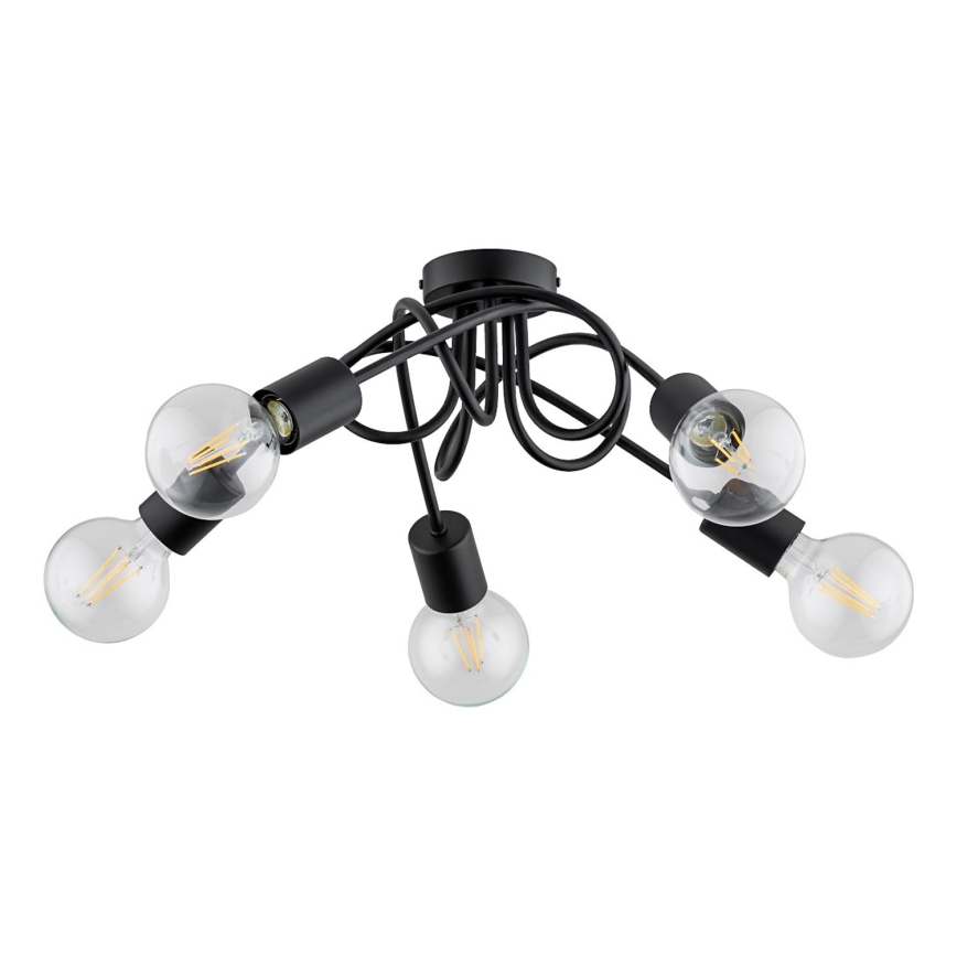 Lámpara de techo INTER 5xE27/15W/230V negro