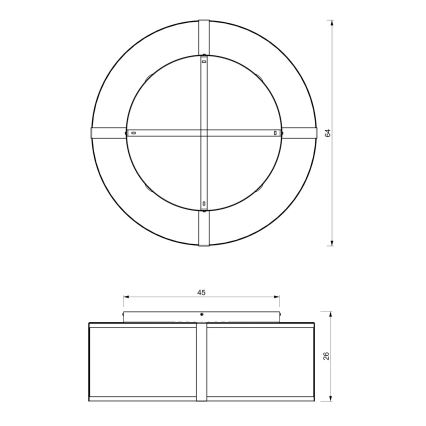 Lámpara de techo KAGA 5xE27/60W/230V negro/dorado