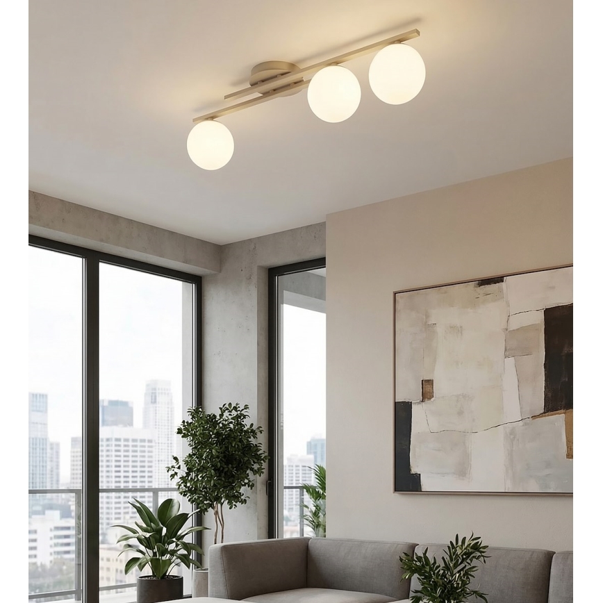 Lámpara de techo KAIRO 3xE14/10W/230V beige