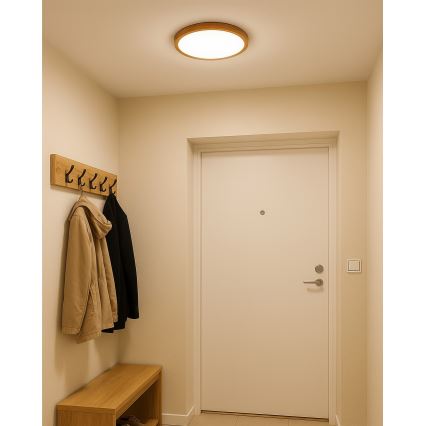 Lámpara de techo LED, 18W/230V, 3000/4000/6500K, diámetro 23 cm, beige