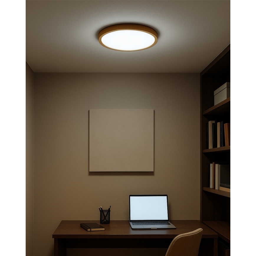 Lámpara de techo LED, 18W/230V, 3000/4000/6500K, diámetro 23 cm, beige