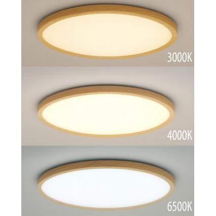 Lámpara de techo LED, 18W/230V, 3000/4000/6500K, diámetro 23 cm, beige