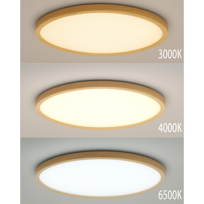 Lámpara de techo LED, 18W/230V, 3000/4000/6500K, diámetro 23 cm, beige