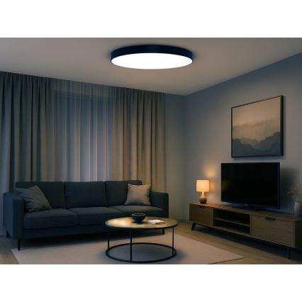 Lámpara de techo LED 200W/230V 3000/4000/6500K Ø 100 cm negra