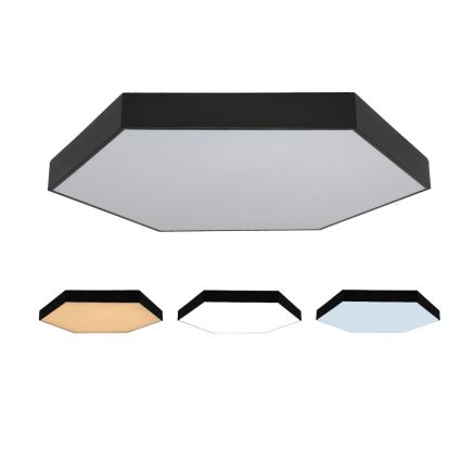 Lámpara de techo LED 200W/230V con temperaturas de color 3000/4000/6500K, diámetro 100 cm, negra