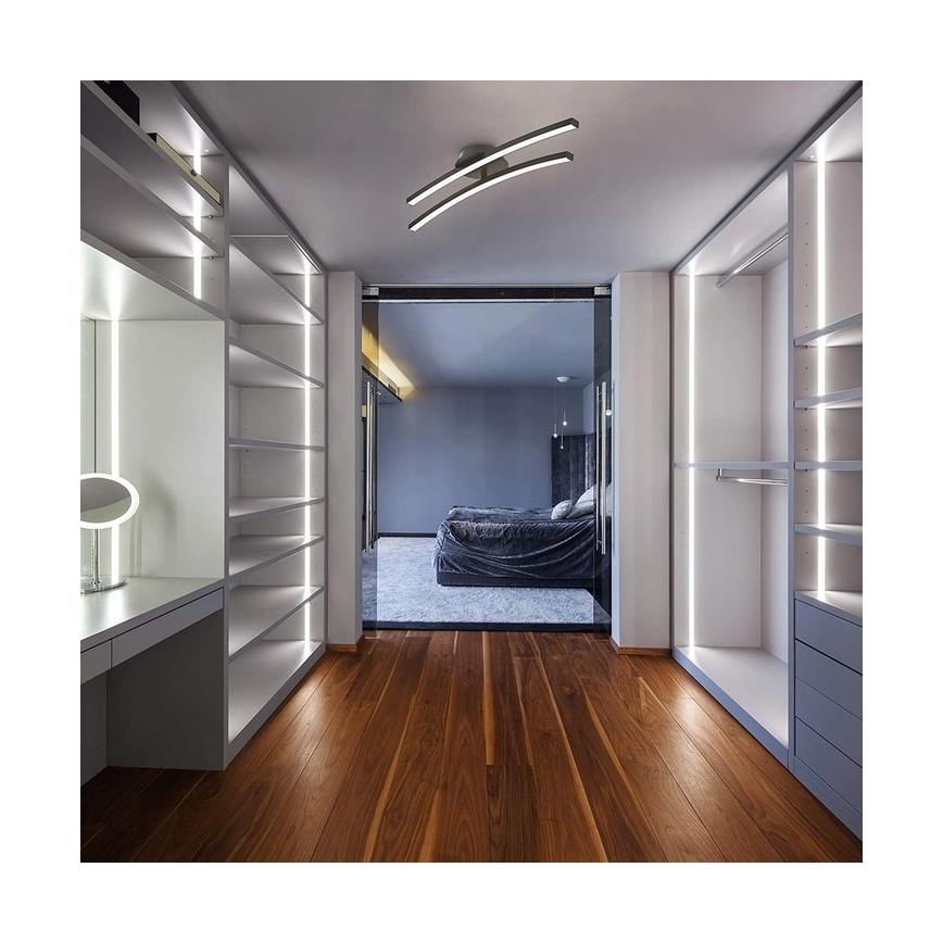 Lámpara de techo LED 2xLED/6W/230V 3000K negra