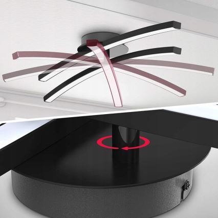 Lámpara de techo LED 2xLED/6W/230V 3000K negra