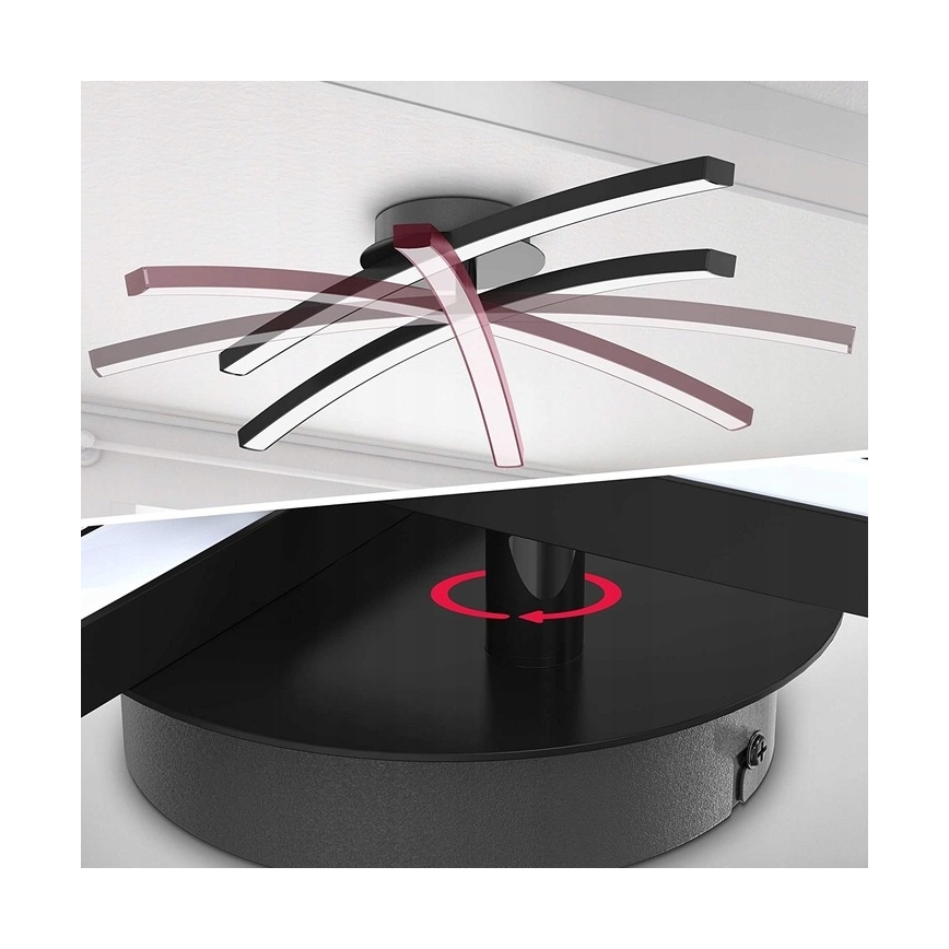 Lámpara de techo LED 2xLED/6W/230V 3000K negra