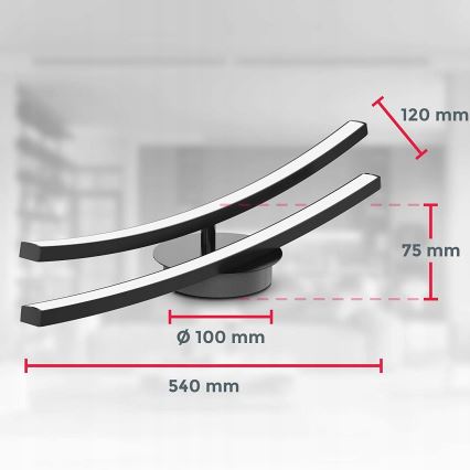 Lámpara de techo LED 2xLED/6W/230V 3000K negra