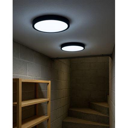 Lámpara de techo LED 32 W, 230 V, 3000/4000/6500 K, Ø 40 cm, negra