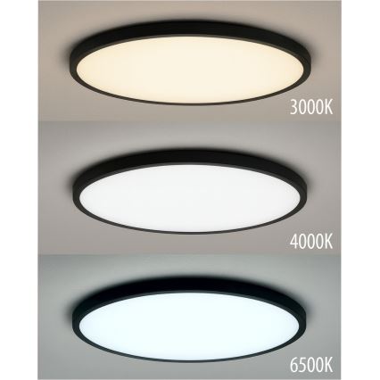 Lámpara de techo LED 32 W, 230 V, 3000/4000/6500 K, Ø 40 cm, negra