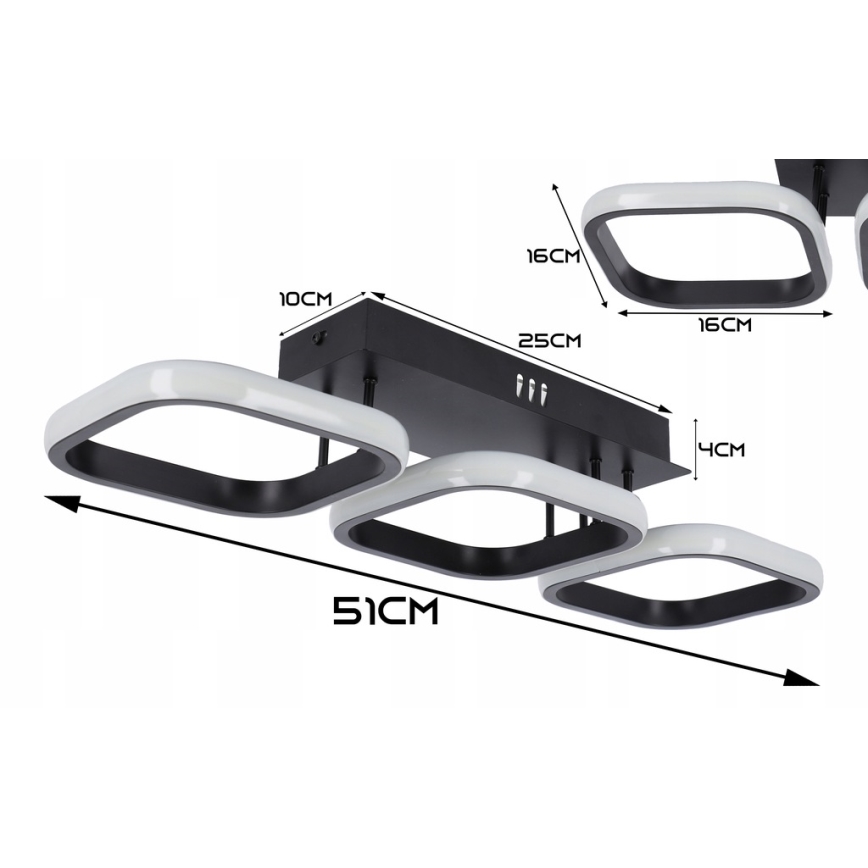 Lámpara de techo LED/33W/230V negra