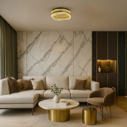 Lámpara de techo LED/36W/230V Ø 43 cm dorada