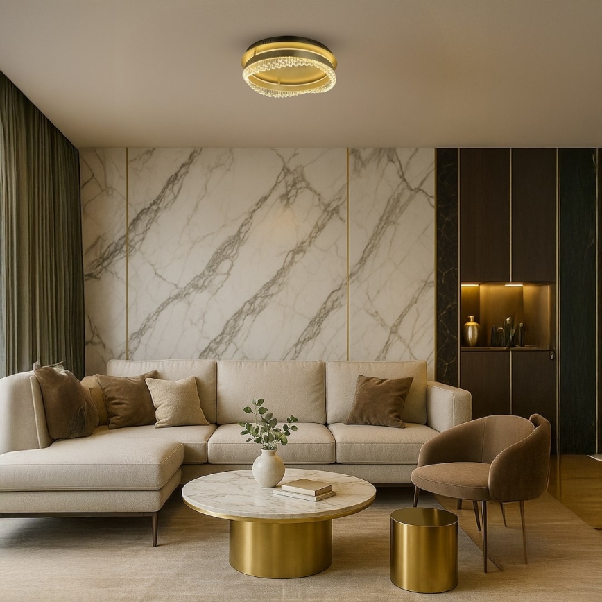 Lámpara de techo LED/36W/230V Ø 43 cm dorada