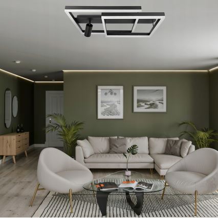 Lámpara de techo LED 38W/230V + 1x GU10/30W negra