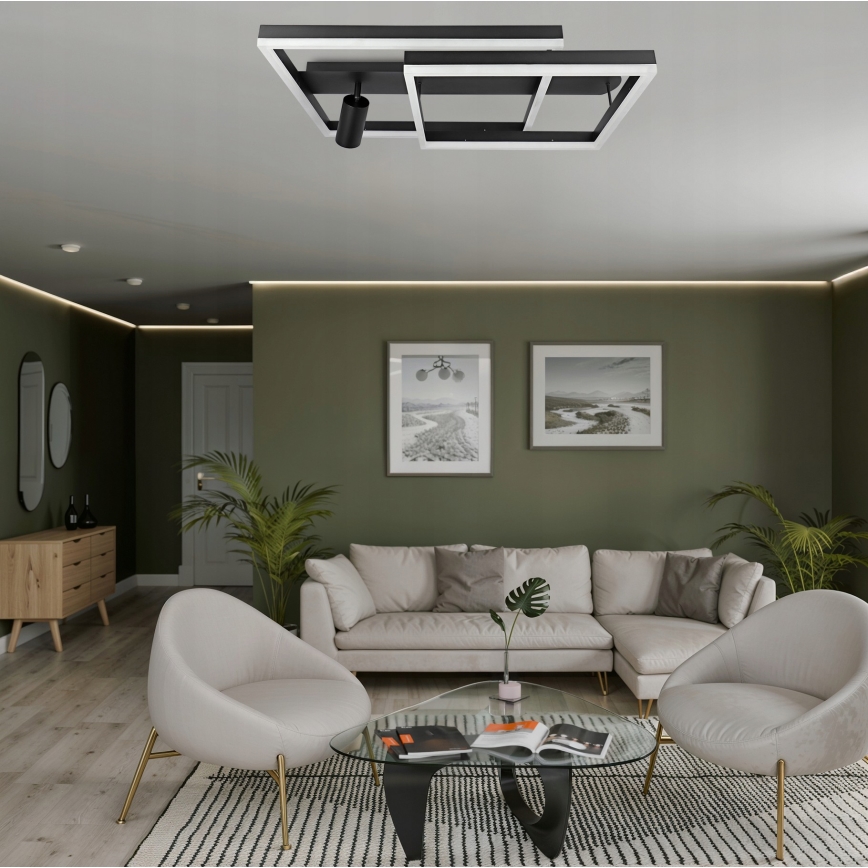 Lámpara de techo LED 38W/230V + 1x GU10/30W negra