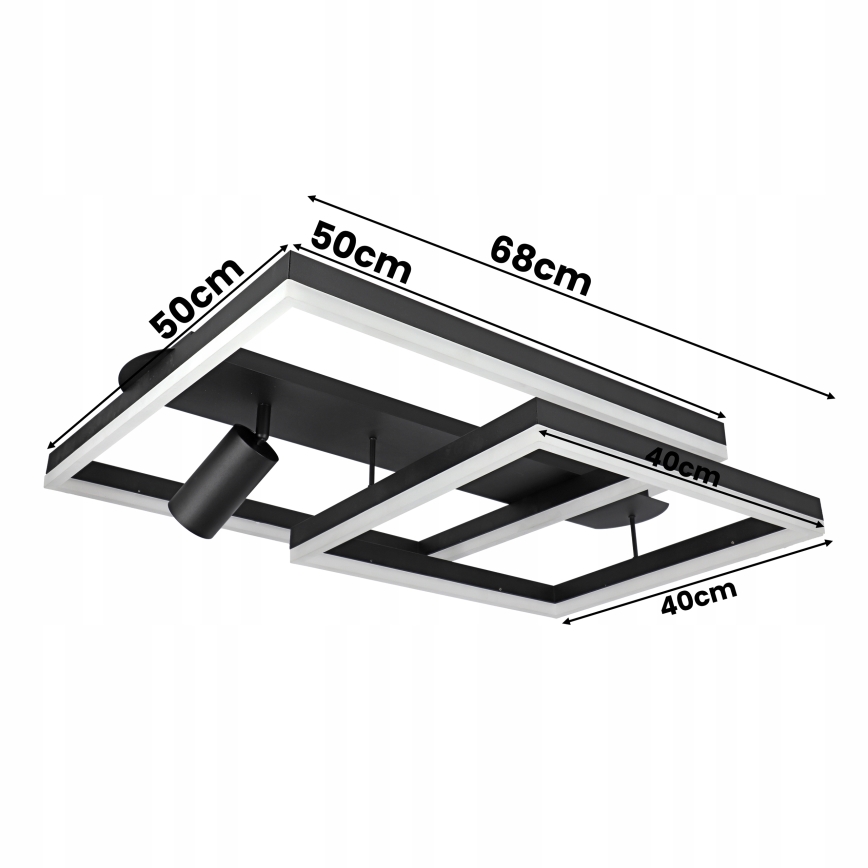 Lámpara de techo LED 38W/230V + 1x GU10/30W negra