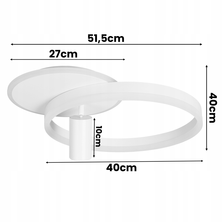 Lámpara de techo LED 38W/230V + 1xGU10/30W blanca