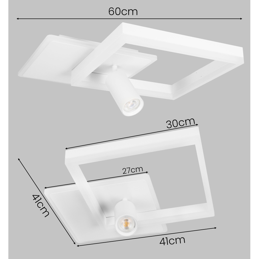 Lámpara de techo LED/38W/230V + 1xGU10/30W blanca