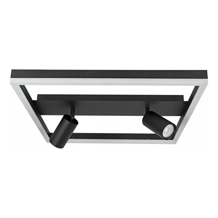 Lámpara de techo LED, 38W/230V + 2x GU10/30W, negra