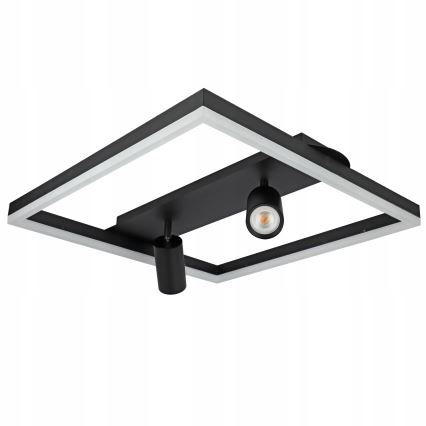 Lámpara de techo LED, 38W/230V + 2x GU10/30W, negra