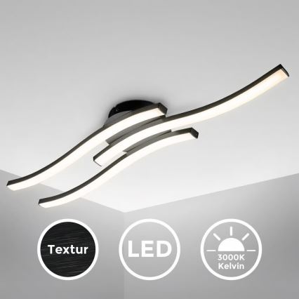 Lámpara de techo LED 3xLED/6W/230V 2700K negra