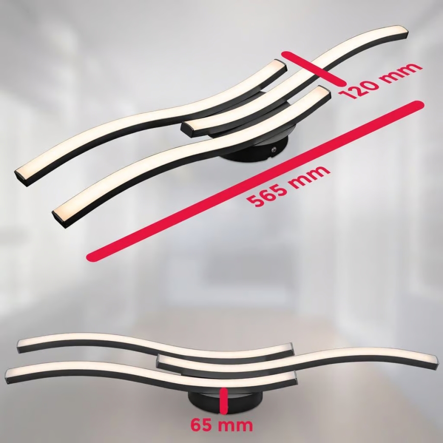 Lámpara de techo LED 3xLED/6W/230V 2700K negra