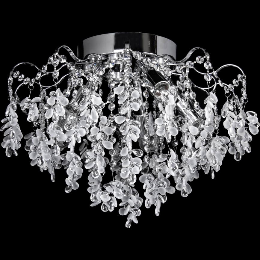 Lámpara de techo LED 4xE27/60W/230V + 4xLED/3W diá. 40 cm cromo brillante