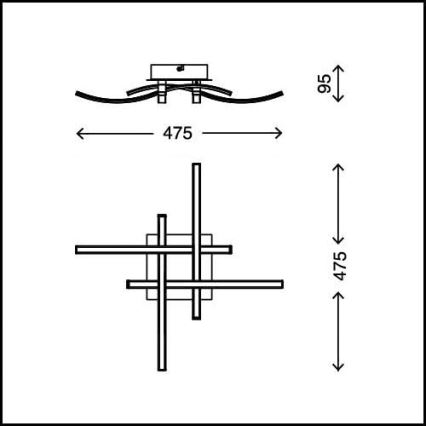 Lámpara de techo LED 4xLED/2,6W/230V 3000K cromo mate