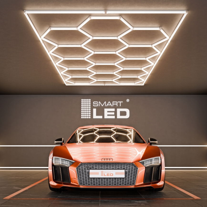 Luminaria de techo LED HEXAGON LED/696W/85-265V 4000K 484x243 cm CRI 90 IP44 blanco