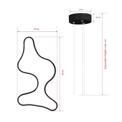 Lámpara de techo LED ARTISAN LED/36W/230V 4000K Negra