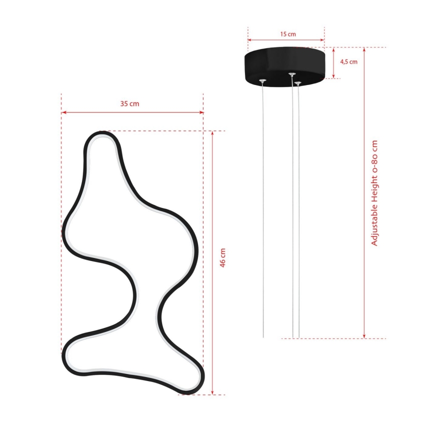 Lámpara de techo LED ARTISAN LED/36W/230V 4000K Negra