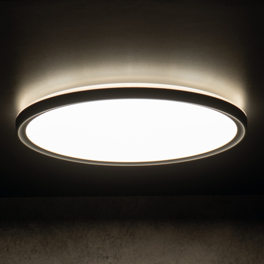 Lámpara de techo LED AZPO LED/22W/230V 3000/4000/6000K Ø 42 cm IP54 negra