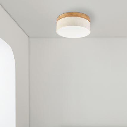 Lámpara de techo LED BELLADONNA LED/20W/230V 30 cm color crema/roble