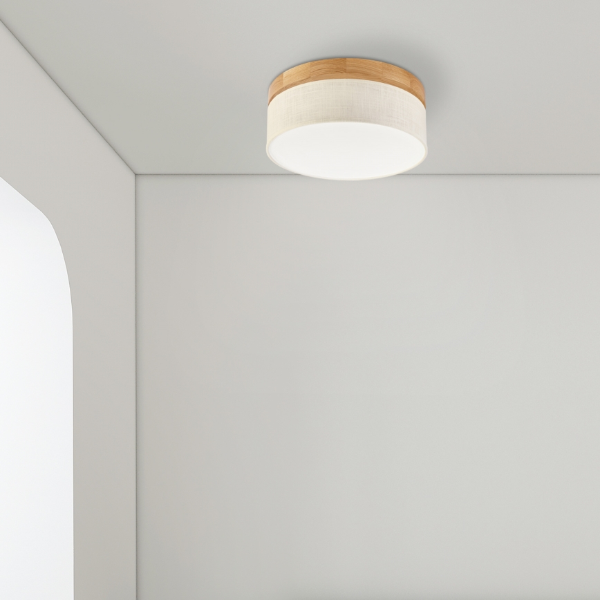 Lámpara de techo LED BELLADONNA LED/20W/230V 30 cm color crema/roble