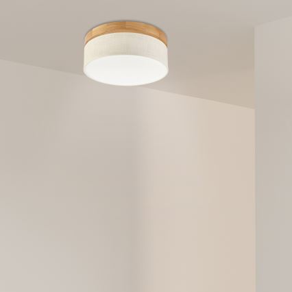 Lámpara de techo LED BELLADONNA LED/20W/230V 30 cm color crema/roble