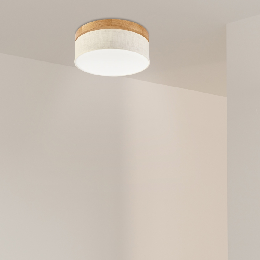 Lámpara de techo LED BELLADONNA LED/20W/230V 30 cm color crema/roble